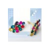 Boucles d'oreilles clips, ornée de strass multicolore