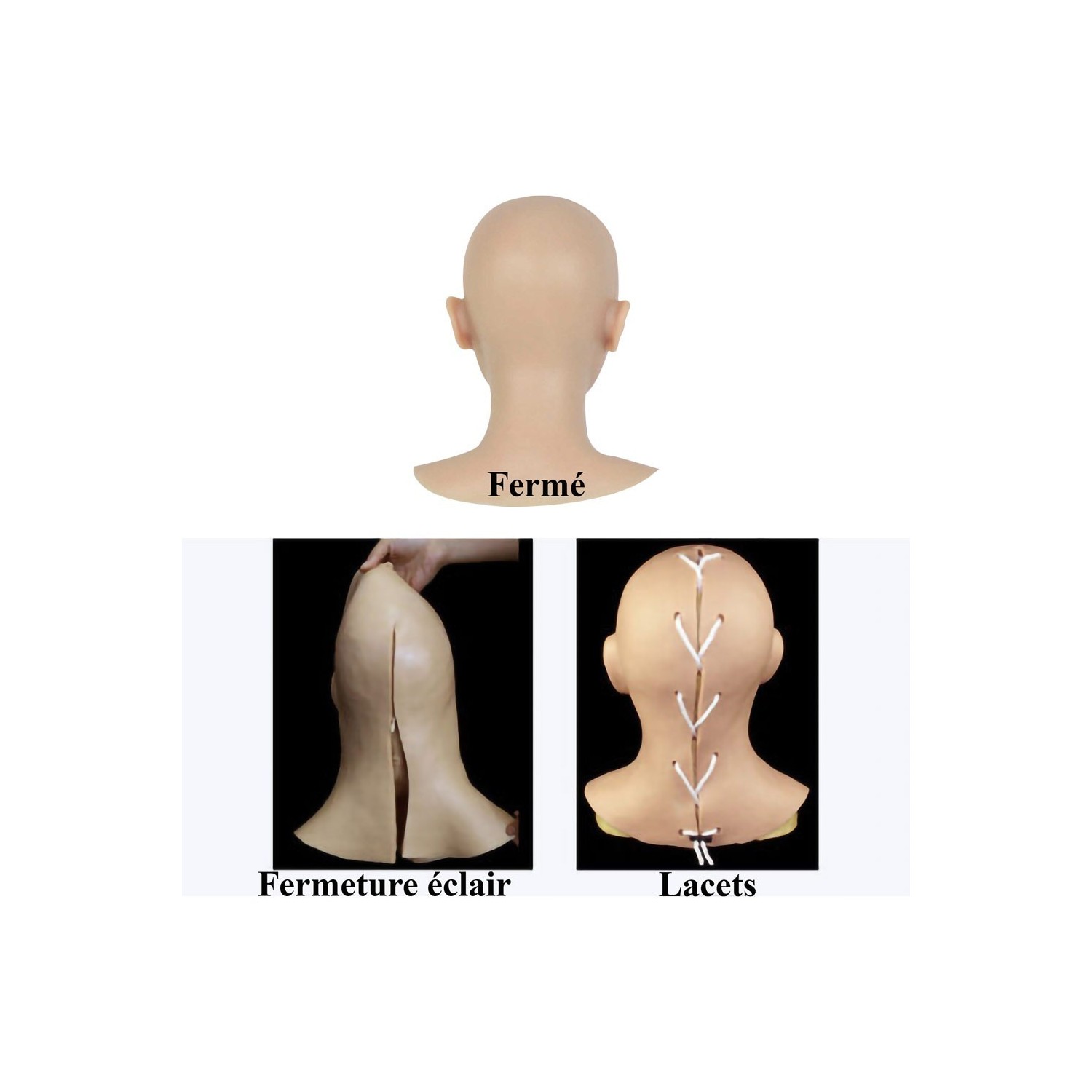 Masque en silicone tête pleine, avec plastron