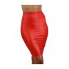 Jupe crayon wetlook rouge taille haute zip dos