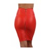 Jupe crayon wetlook rouge taille haute zip dos