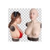 Buste faux seins masque intégré, Bonnet D