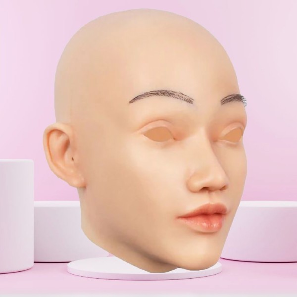 Masque en silicone tête pleine, visage réaliste