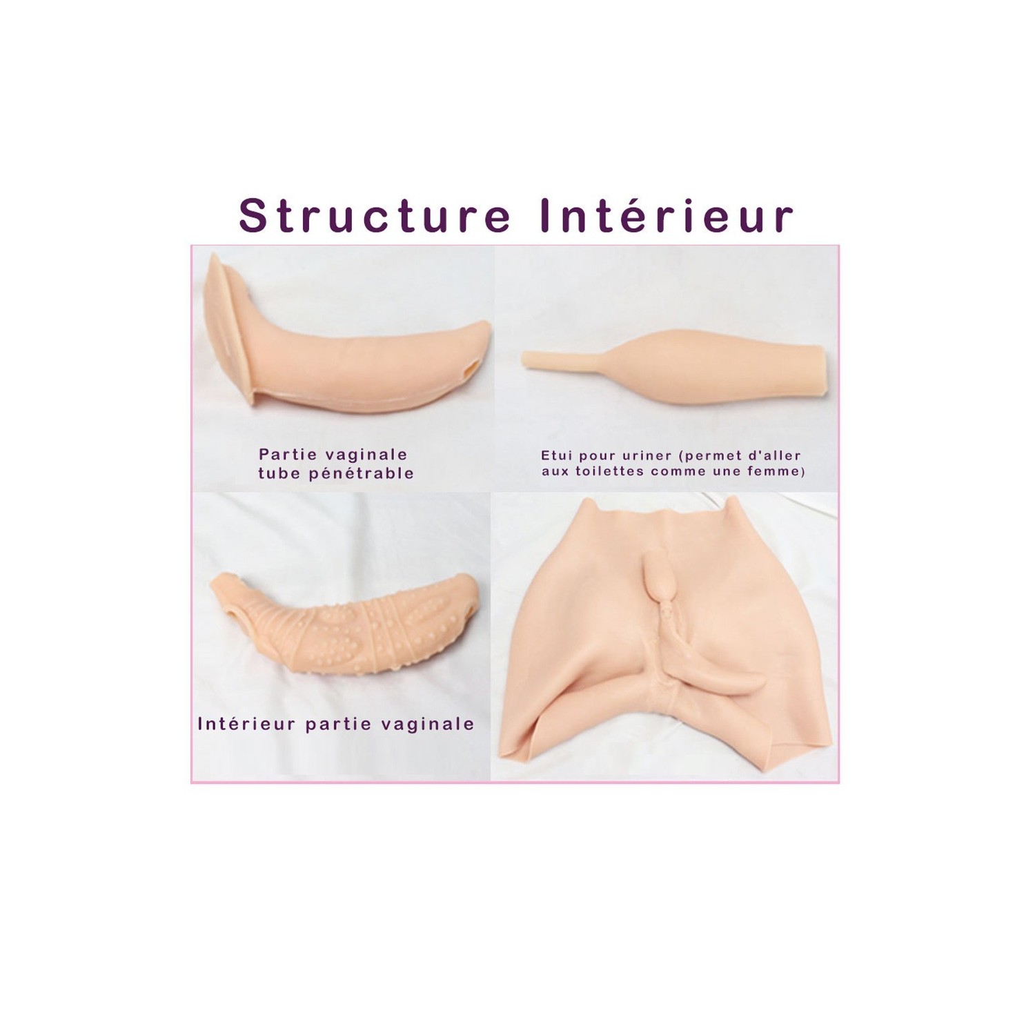 Panty faux vagin en silicone, rehausseur de fesses