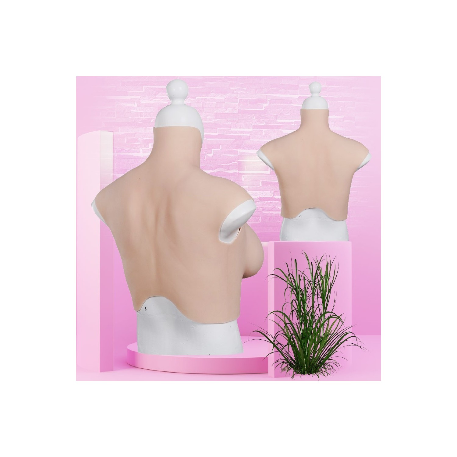 Buste faux seins réaliste en silicone + airbag