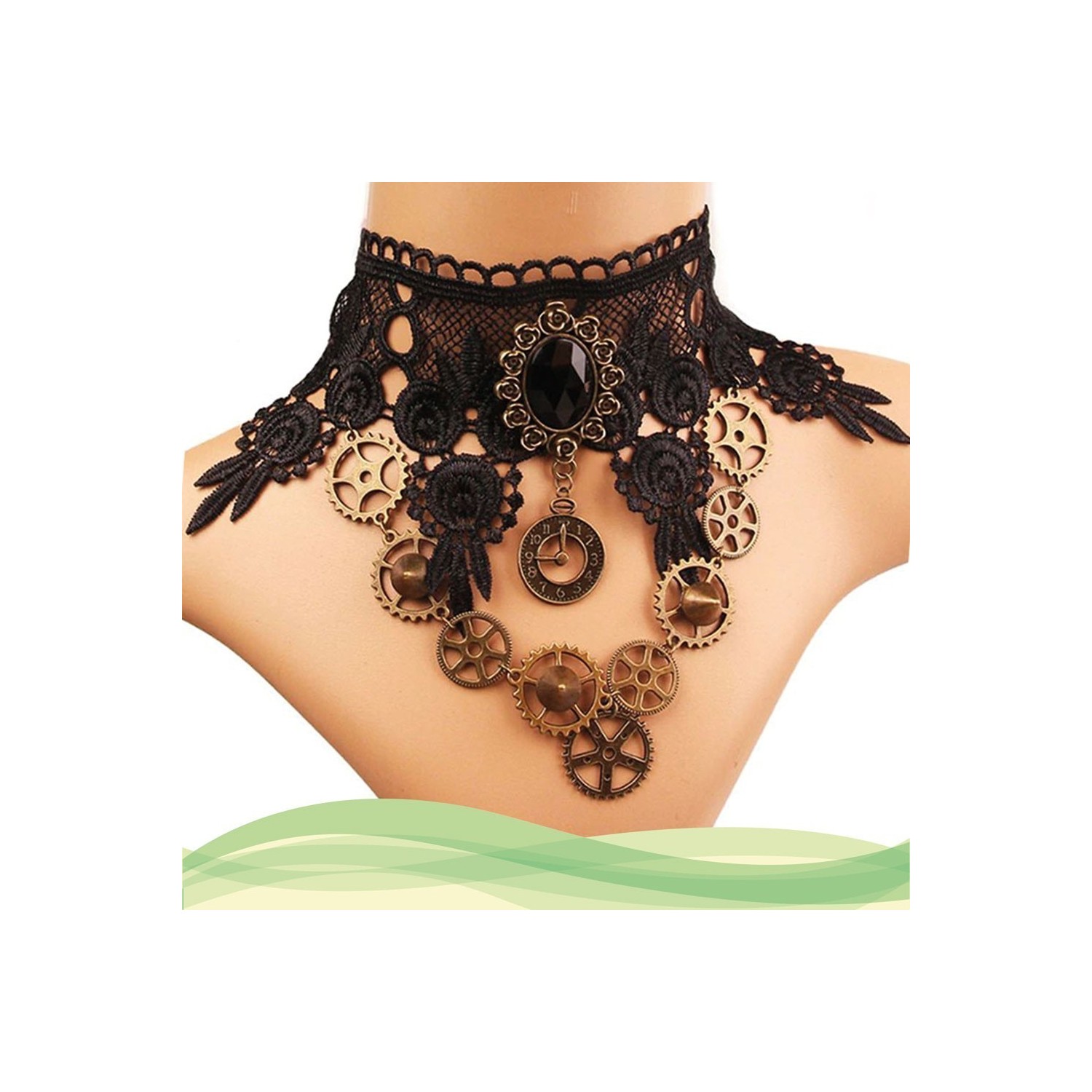Collier Ras de cou gothique dentelle