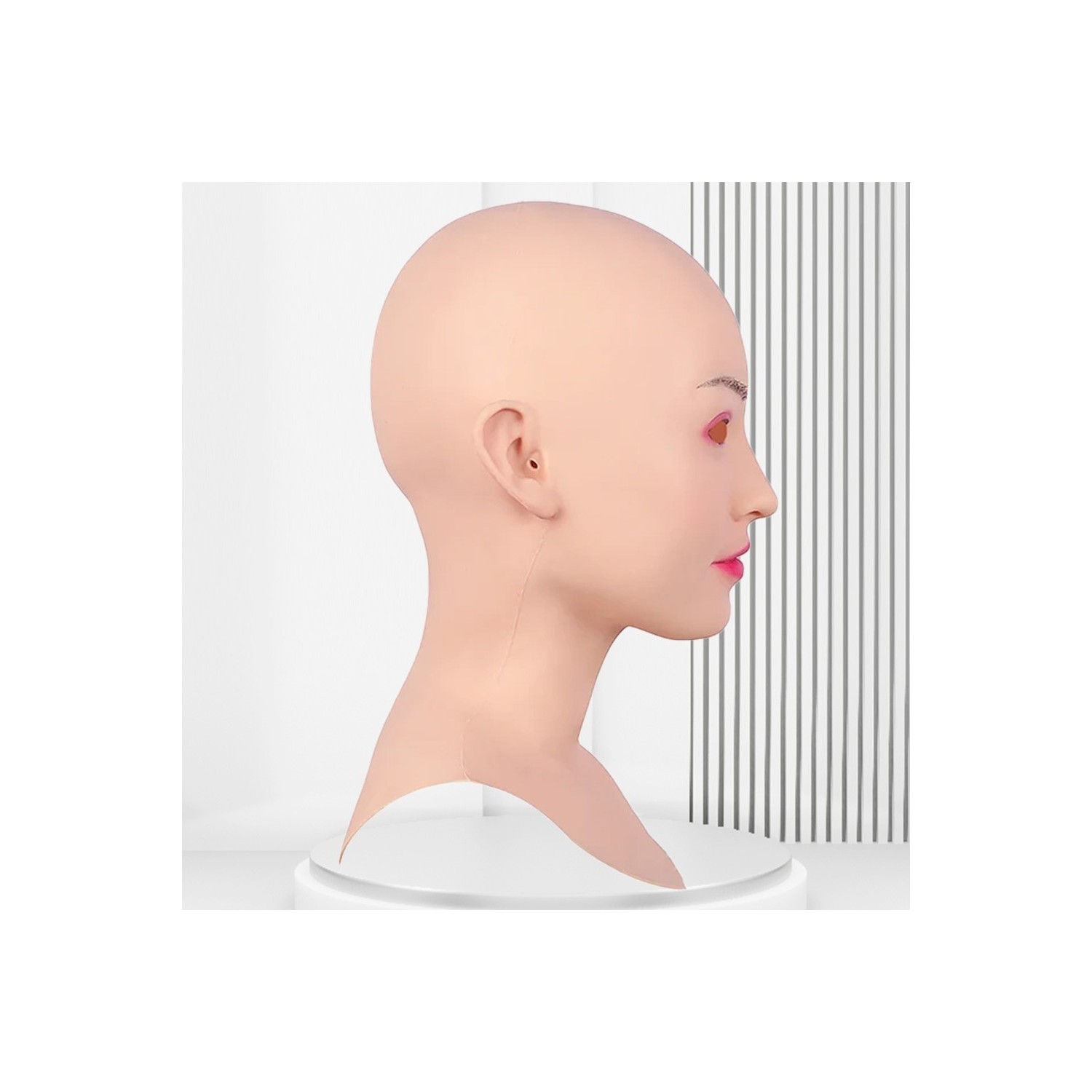 Masque réaliste en silicone tête pleine, avec plastron
