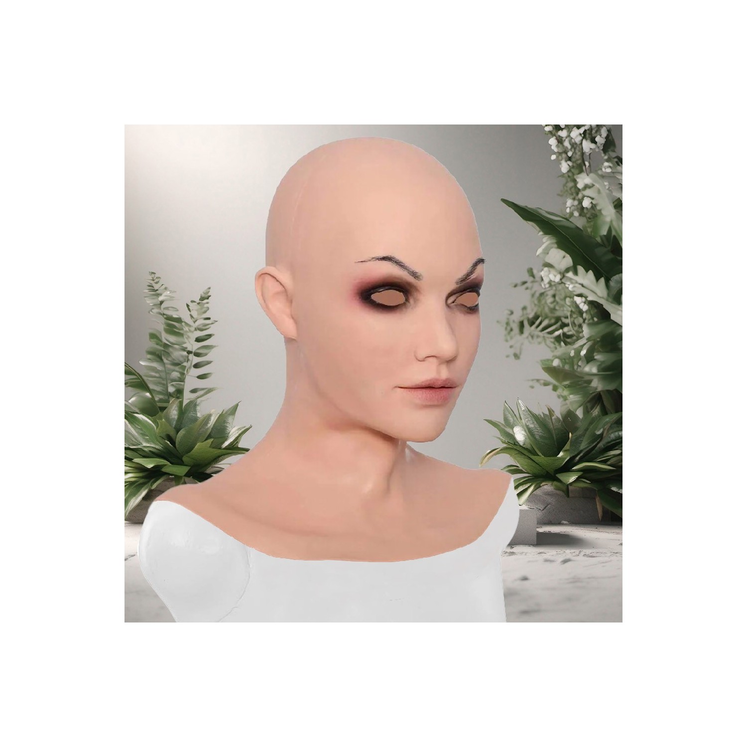 Masque tête pleine avec plastron réaliste en Silicone Masque tête pleine avec plastron réaliste en Silicone
