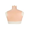 Buste faux seins bonnet élastique coton, col haut