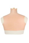 Buste faux seins bonnet élastique coton, col haut