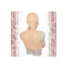 Buste faux seins réaliste, masque intégré