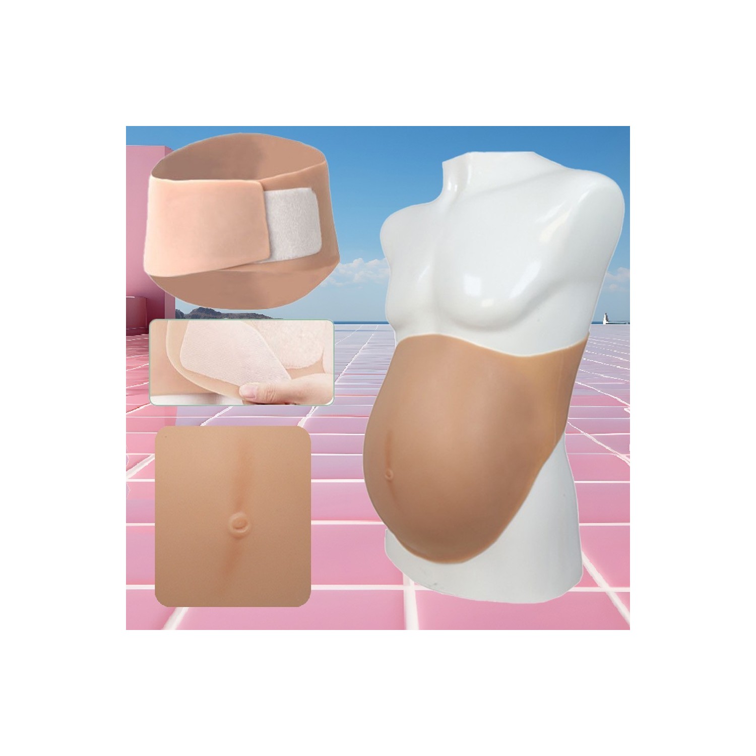 Faux ventre en silicone réaliste et confortable Faux ventre en silicone réaliste et confortable