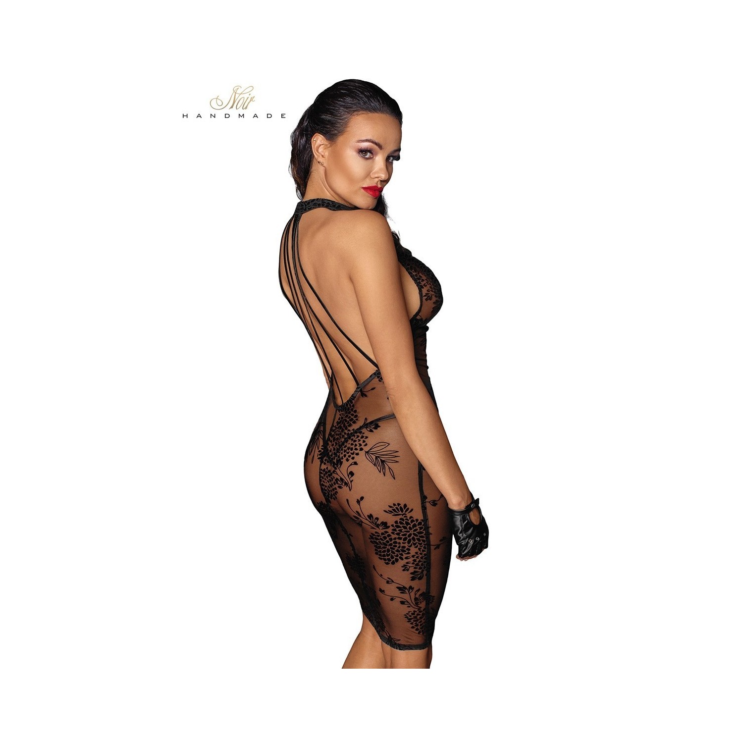 Robe mi-longue transparente en tulle F240