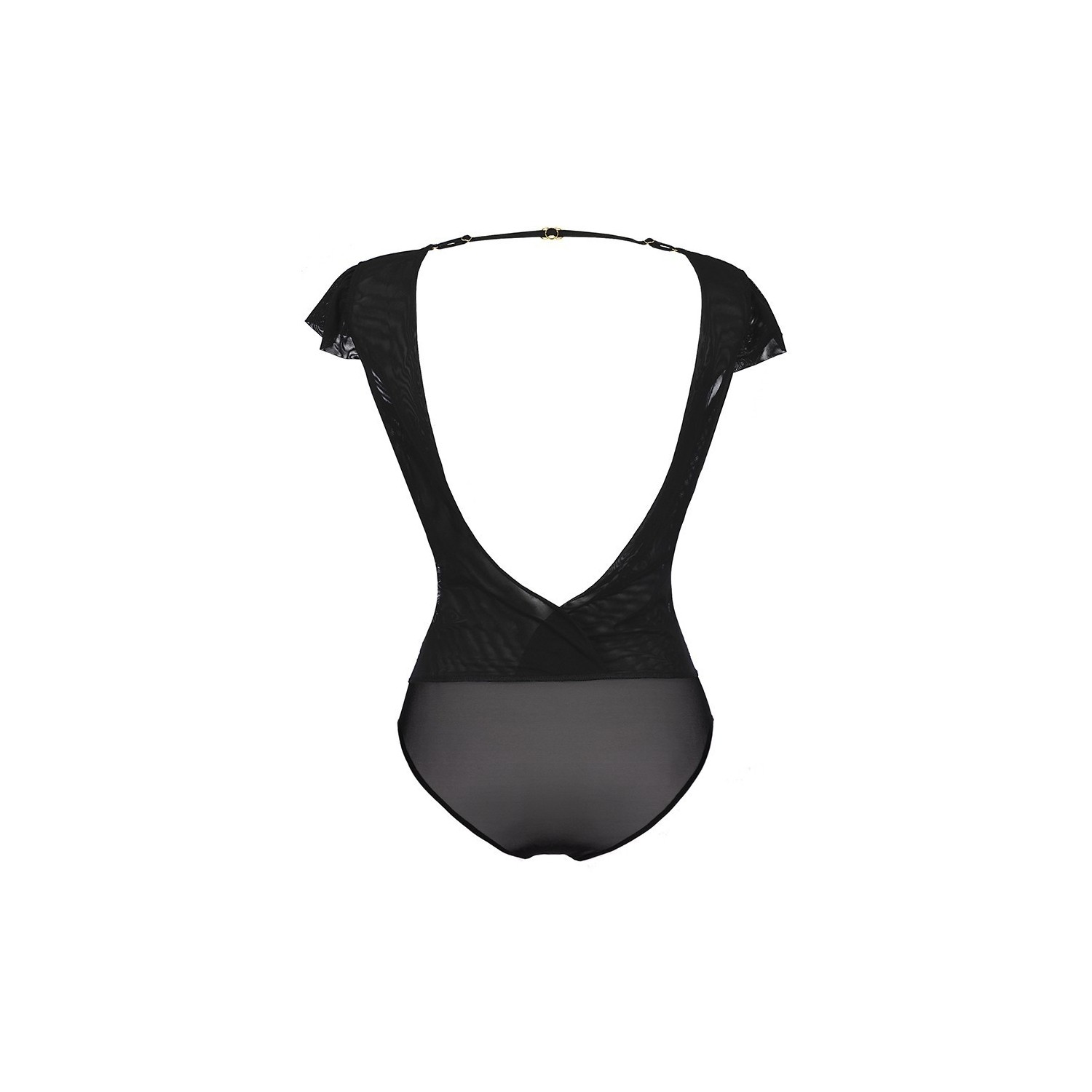 Body tulle et dentelle noir V-9900 - Axami