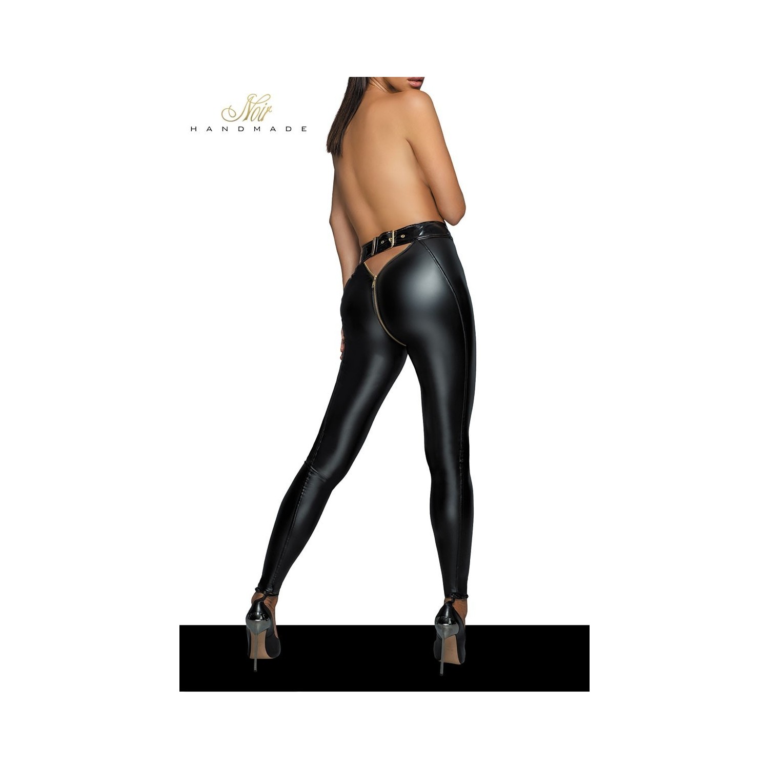 Leggings wetlook zippé F217  