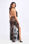 Robe longue dos nu Divinity F312 tulle floqué  (5895),Robe longue dos nu Divinity F312 tulle floqué  (5896)