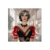 Collier gothique dentelle strass et rose