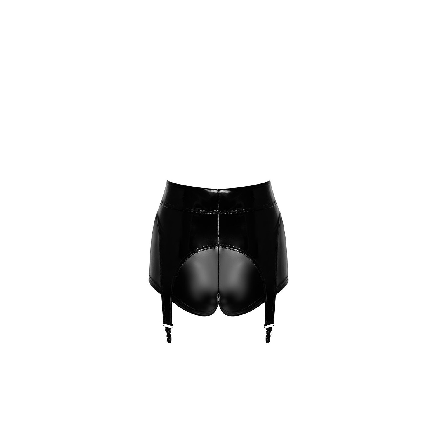 Short à jarretelles Glam F325 vinyle et wetlook