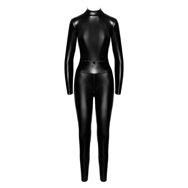 Combinaison wetlook avec fermetures et anneau F319