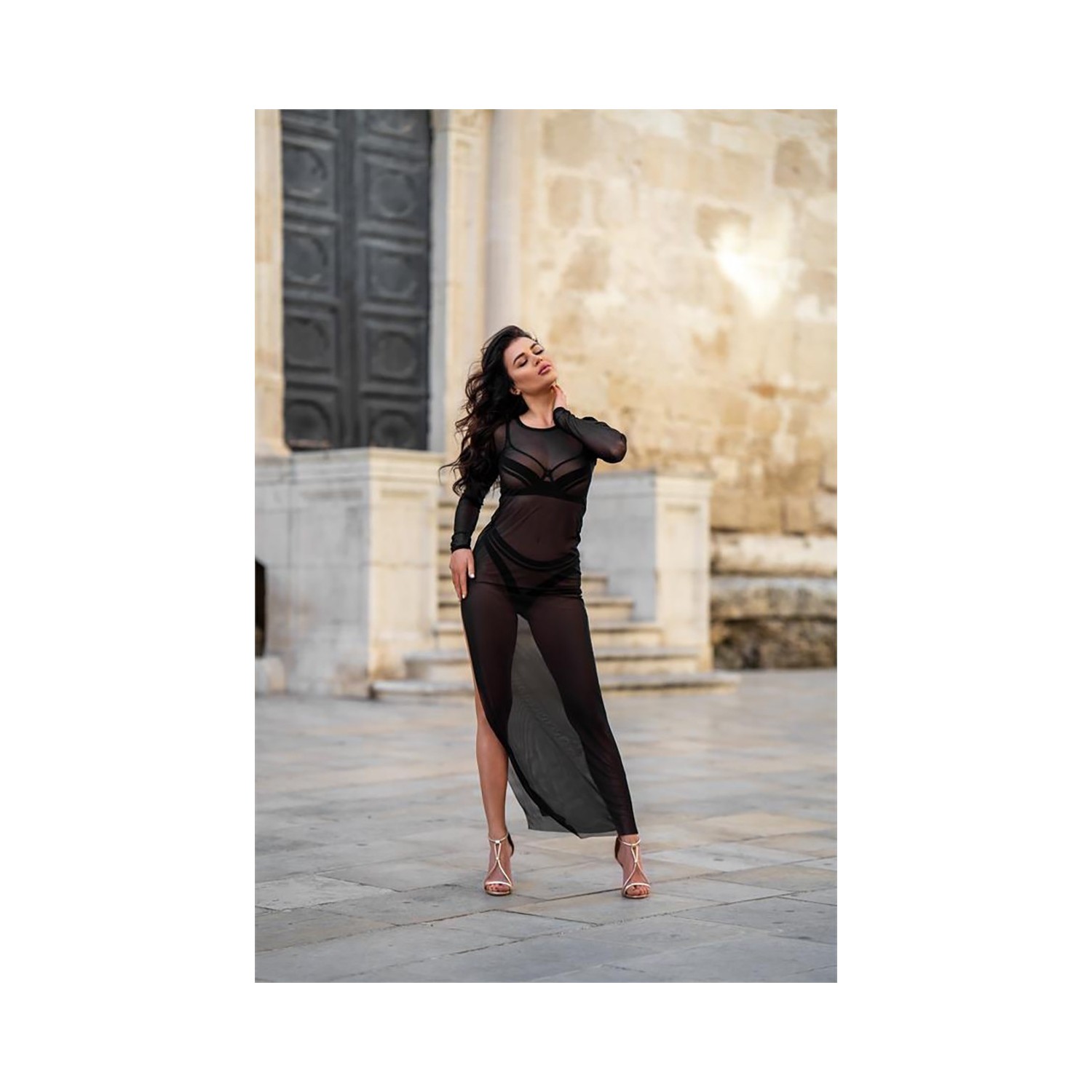 Robe longue transparente V-10679 - Axami