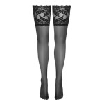 Bas autofixants large jarretière dentelle noir - Cotelli Lingerie