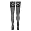 Bas autofixants large jarretière dentelle noir - Cotelli Lingerie