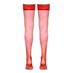 Bas autofixants rouge - Cotelli Legwear