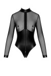 Body Edge zippé avec anneaux F321 wetlook et tulle