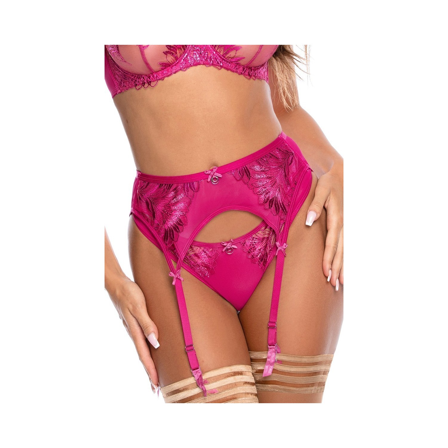 Porte-jarretelles Rose V-10252 - Axami