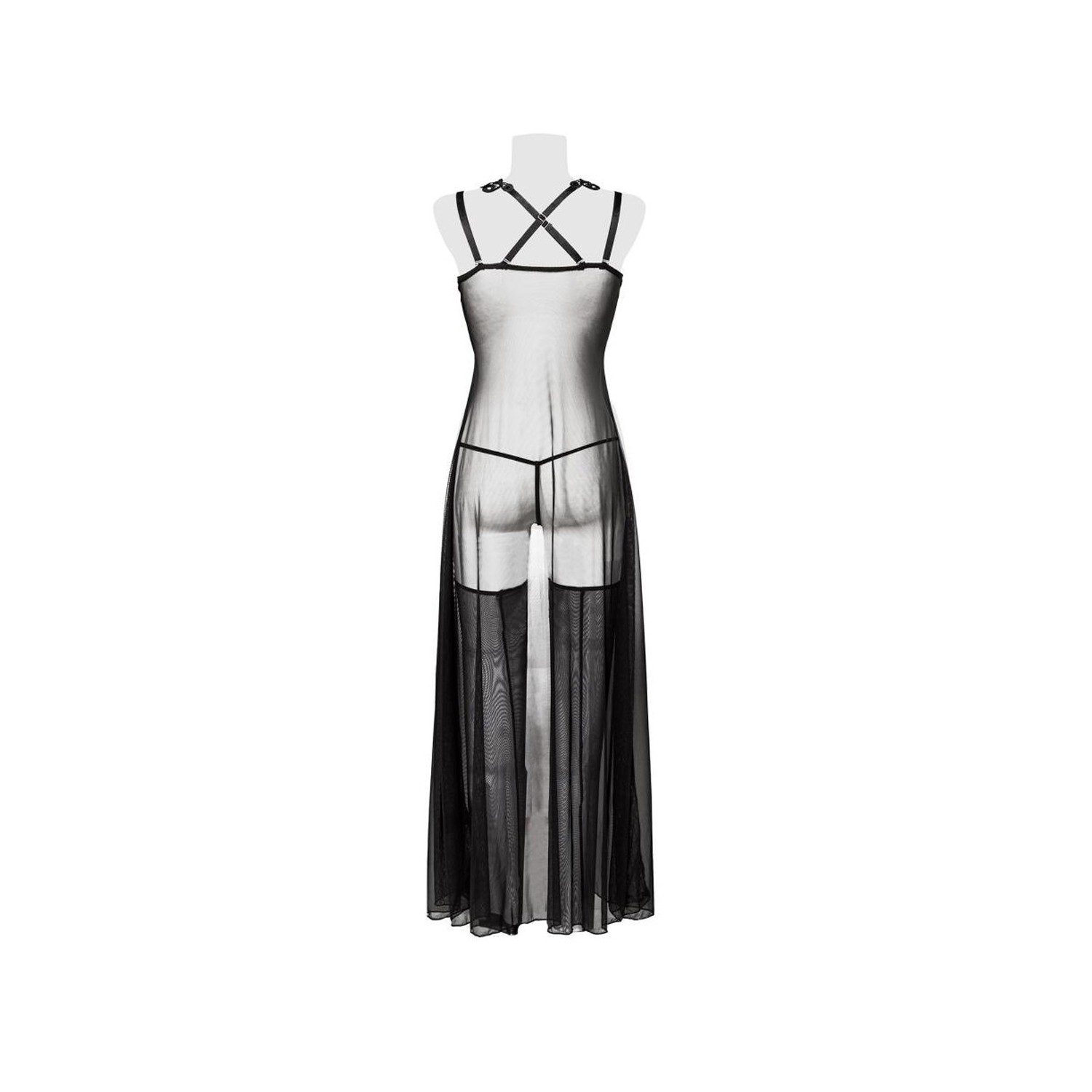 Set déshabillé tulle et dentelle 2 pièces - Grey Velvet