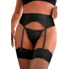 Porte-jarretelles wetlook avec string noir