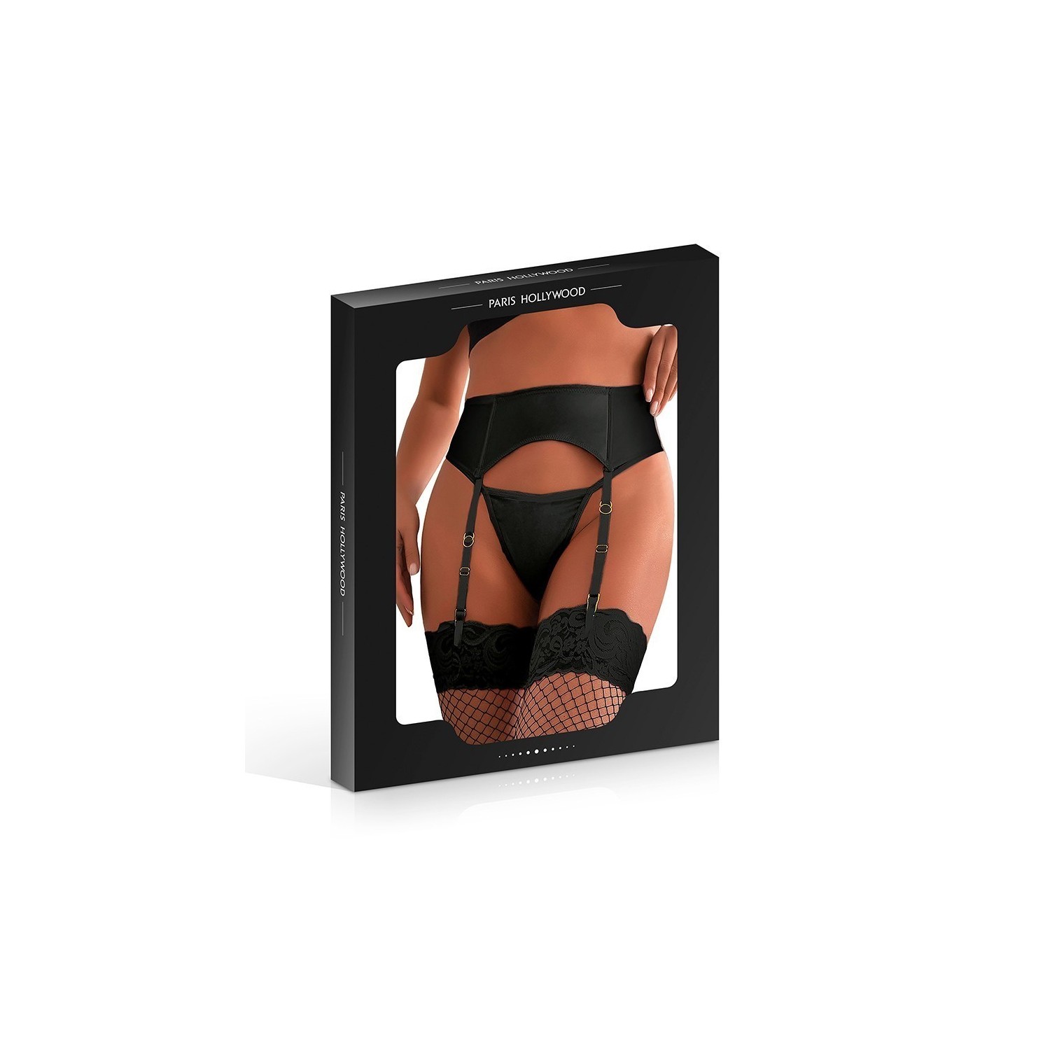 Porte-jarretelles wetlook avec string noir