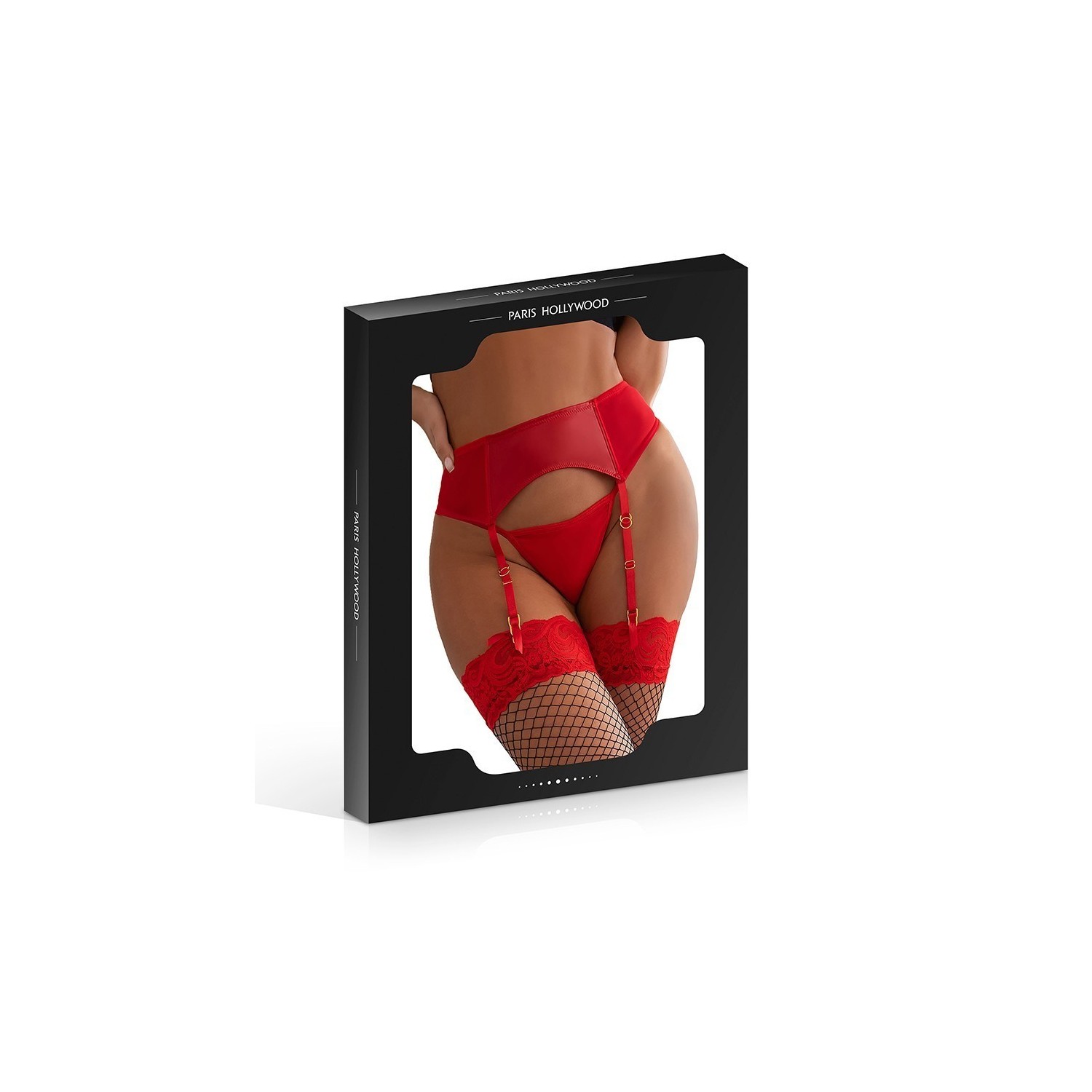 Porte-jarretelles wetlook avec string rouge