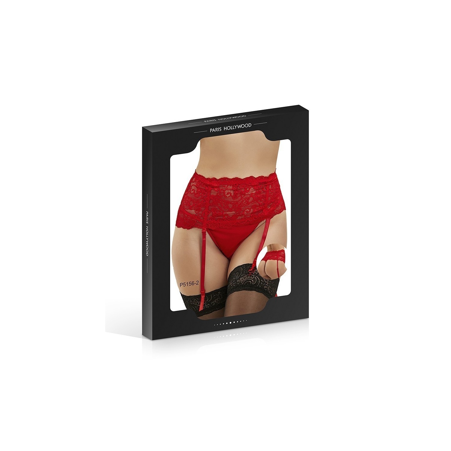 Porte-jarretelles rouge et string