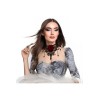 Collier gothique dentelle avec une rose et des perles