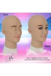 Masque féminin réaliste en silicone, tête pleine