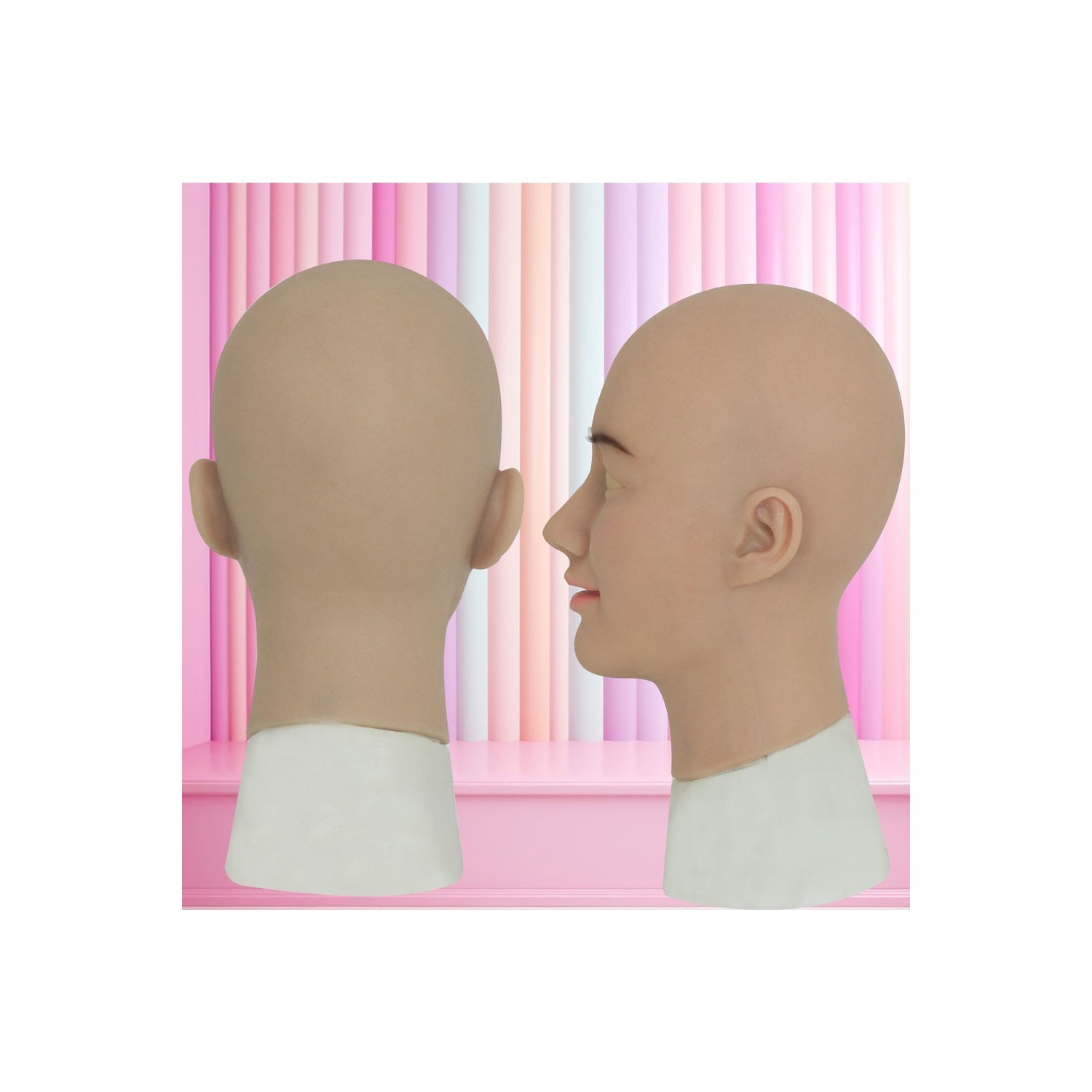 Masque féminin réaliste en silicone, tête pleine