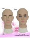 Masque féminin réaliste en silicone, tête pleine