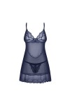 Nightly Blue nuisette et string - Bleu