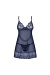 Nightly Blue nuisette et string - Bleu