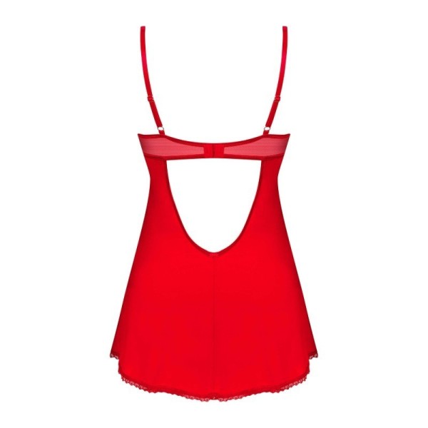 Ingridia nuisette et string - Rouge