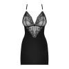 828-CHE-1 Nuisette et String - Noir