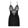 828-CHE-1 Nuisette et String - Noir