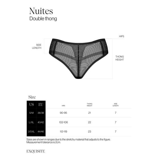 Nuites double string - Noir