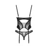 Lune Bellis corset et string - Noirs