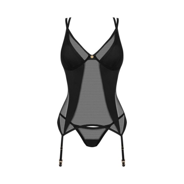 Nesari corset et string - Noir