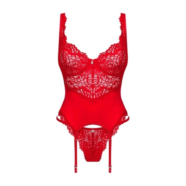 Amor Cherris guêpière et string - Rouge