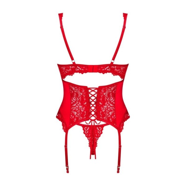 Amor Cherris guêpière et string - Rouge