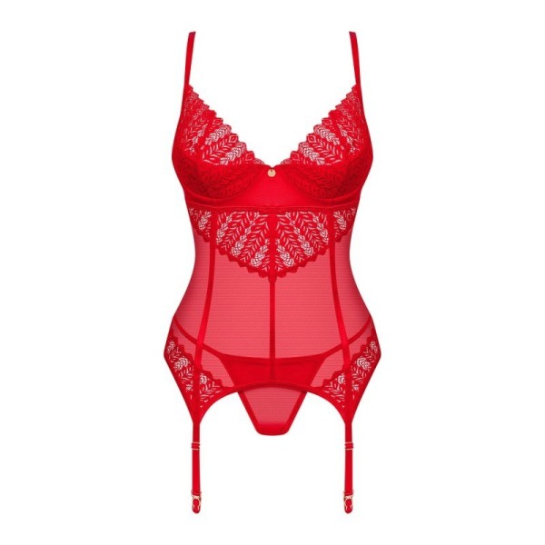 Ingridia corset et string - Rouge
