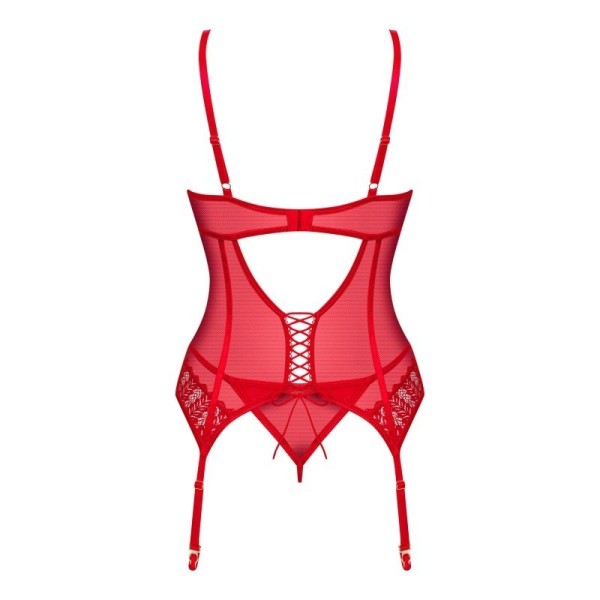 Ingridia corset et string - Rouge