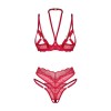Cupide desir ensemble 2 pièces ouvert - Rouge